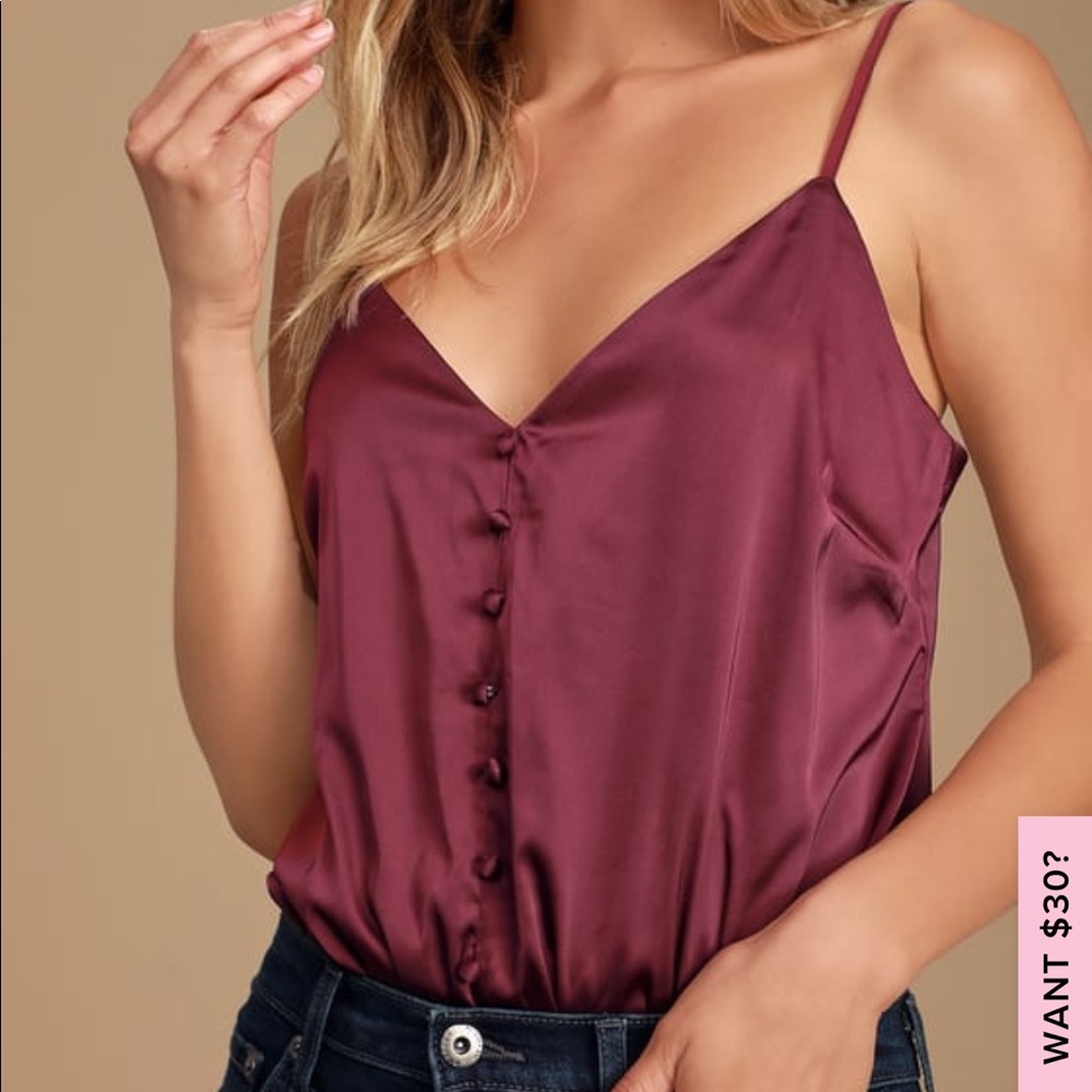 Plum Satin Bodysuit
